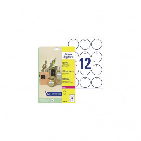 Avery Tags White Non-adhesive printer label