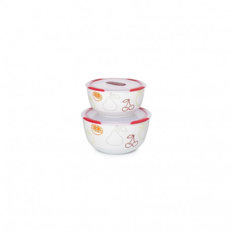 OURSSON BS4781RC/DC dining bowl Bowl set 3 L Round Ceramic Cherry (fruit), White 2 pc(s)