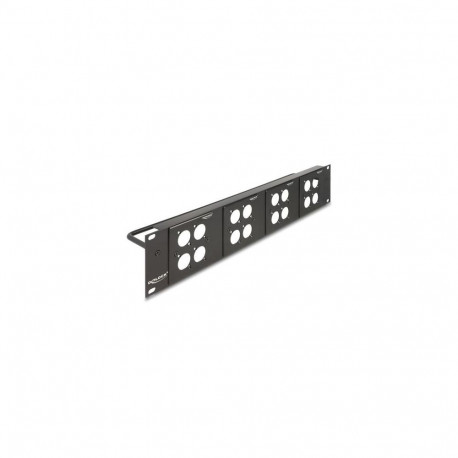 DeLOCK D-Type 19″ Patch Panel with 4 D-Type plates 86 x 86 mm and 4 ports 2U black
