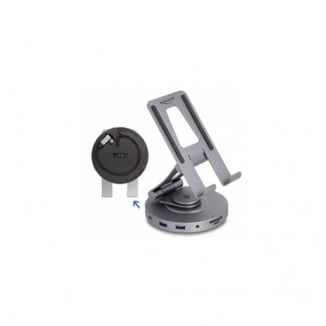 DeLOCK Tablet and Laptop Docking Station 4K with integrated holder - HDMI / USB / Hub / SD / Micro S