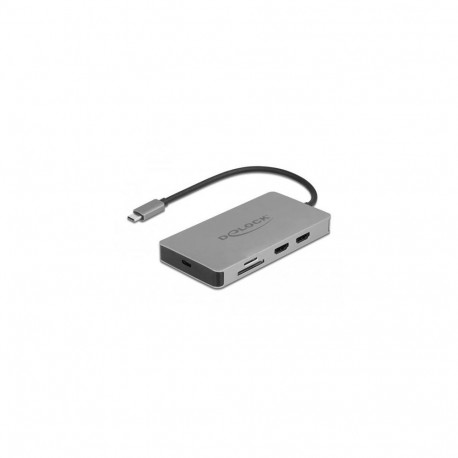 DeLOCK USB Type-C Docking Station 4K - Dual HDMI MST / USB 3.2 / SD / LAN / PD 3.0