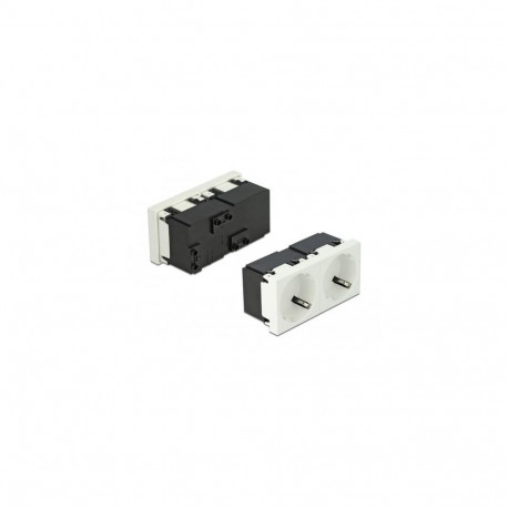 DeLOCK Easy 45 Grounded Power Socket 2-way with a 45° arrangement 45 x 45 mm 5 pieces