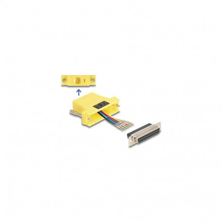 DeLOCK D-Sub 25 pin female to RJ12 female Assembly Kit yellow