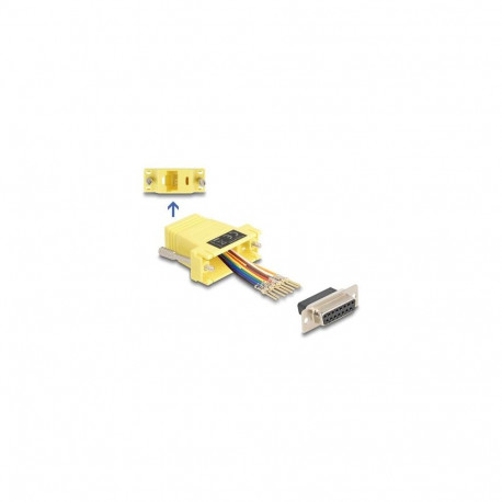 DeLOCK D-Sub 15 pin female to RJ45 female Assembly Kit yellow