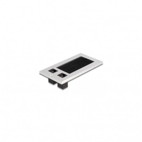DeLOCK Cable entry with brush and 2 x RJ45 Keystone module Cat.6 aluminium