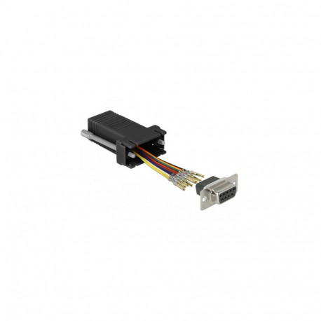 DeLOCK 66165 cable gender changer Sub-D 9 pin Rj-45 Black, Stainless steel