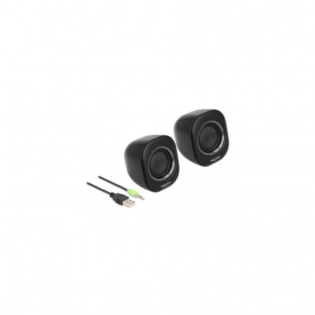 DeLOCK Mini Stereo PC Speaker with 3.5 mm stereo jack male and USB powered