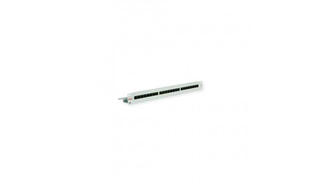 ROLINE Cat.6/Class E 19" Patch Panel, 24 Ports, UTP light grey