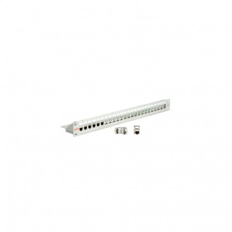 ROLINE Keystone 19'' Module frame Cat.5/Cat.6/Cat.6a, 24 Ports, shielded light grey