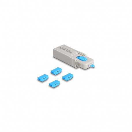 DeLOCK HDMI Port Blocker Set for HDMI female ports 4 pieces + lock tool