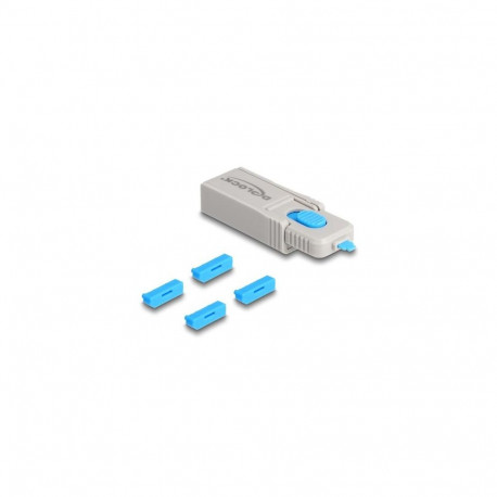 DeLOCK DisplayPort Port Blocker Set for DisplayPort female ports 4 pieces + lock tool