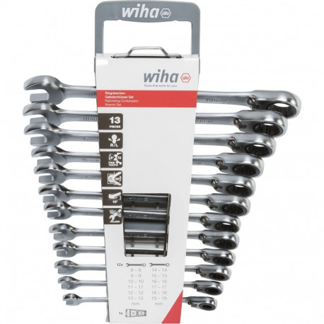 Ringratschen-Gabelschlüssel-Set, 12-teilig, umschaltbar (SW 8 - 19mm)