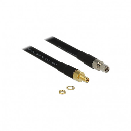 DeLOCK koaksiaalkaabel 0.4m SMA/SMA CFD400 LLC400, must