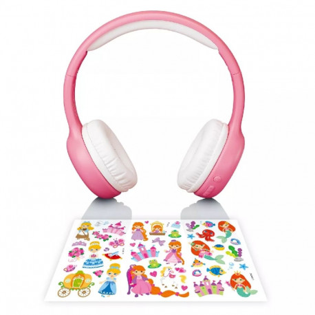 Lenco peavõraga peakomplekt HPB-110PK juhtmega ja juhtmevaba Micro-USB Bluetooth, roosa