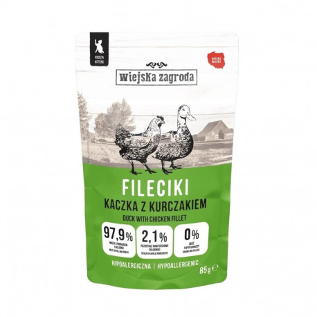 WIEJSKA ZAGRODA Duck fillets with chicken Kitten - wet cat food - 85g