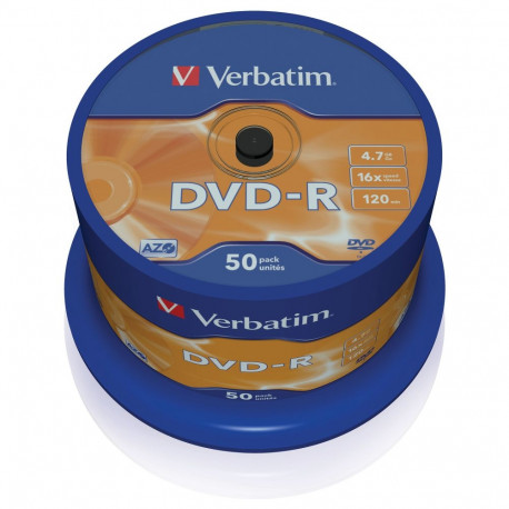 "1x50 Verbatim DVD-R 4,7GB 16x Speed, matt silver"