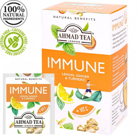 Puuviljatee AHMAD Immune sidrun ingver ja kurkum 20tk ümbrikus