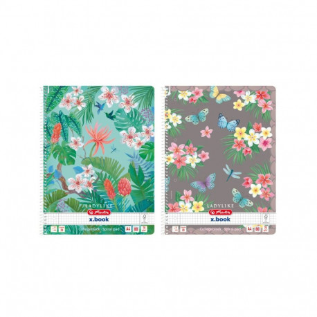 Kaustik A4 80l, 5x5 ruut, spiraalköide, Ladylike, assortii no.28 Herlitz