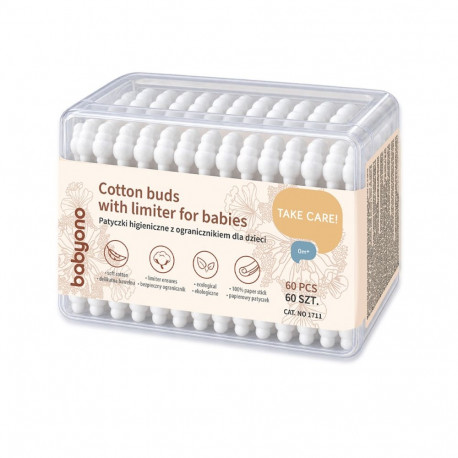 Babyono cotton buds with a limiter for children60pcs 1711