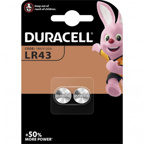Battery - Duracell LR43/186/V12GA 1.5V Alkaline Batteries 2 Pcs