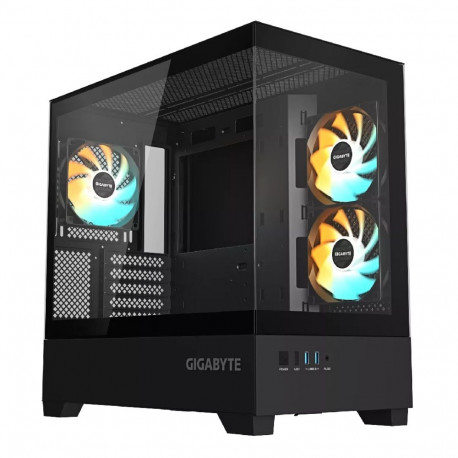 GIGABYTE arvutikorpus C201 PANORAMIC Mid Tower m-ATX, 360mm radiaatori tugi, 3 eelpaigaldatud ventil