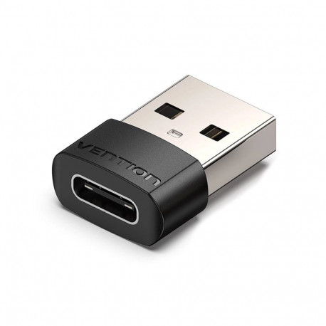 Vention USB 2.0 Male to USB-C Female Adapter Black PVC Type