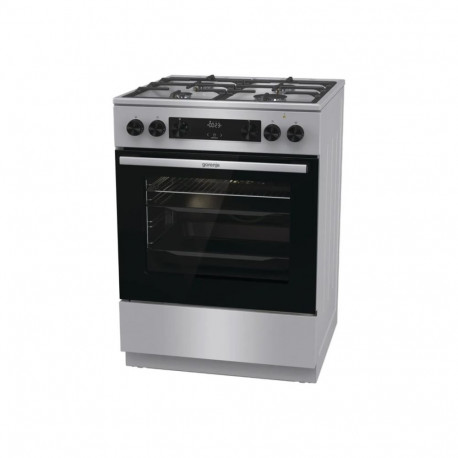 Gorenje pliit GK6C4XF, gaasipliidiplaat, elektriahi, roostevaba teras, laius 60cm, sügavus 60cm, gri