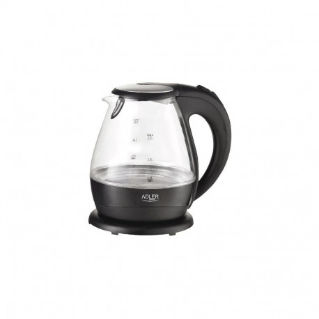 Adler AD 1224 electric kettle 1.5 L 2000 W Black, Transparent