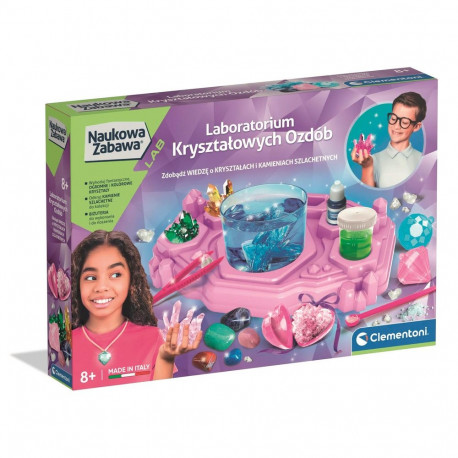 Clementoni teaduskomplekt 50398 kristallkaunistuste laboratoorium, ehted ja vääriskivid, poolakeelne