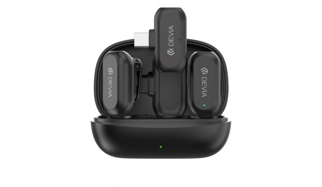 Devia microphone for smartphone USB-C wireless 2in1 black