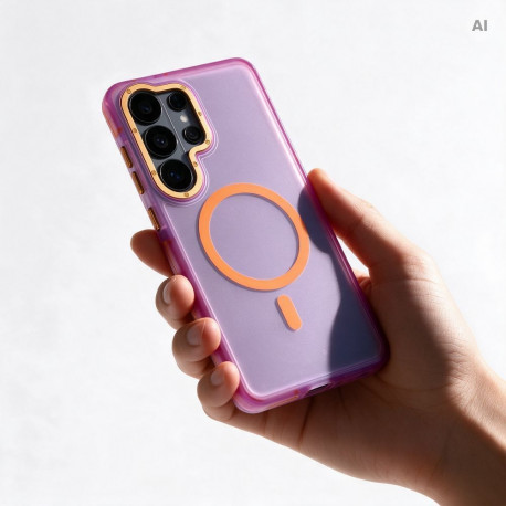 Case for Samsung A36 / A37 Forcell F-Protect Vivid Premium compatible with MagSafe purple