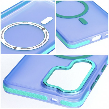 Case for Samsung Z Flip 8 5G Forcell F-Protect Vivid Premium compatible with MagSafe blue