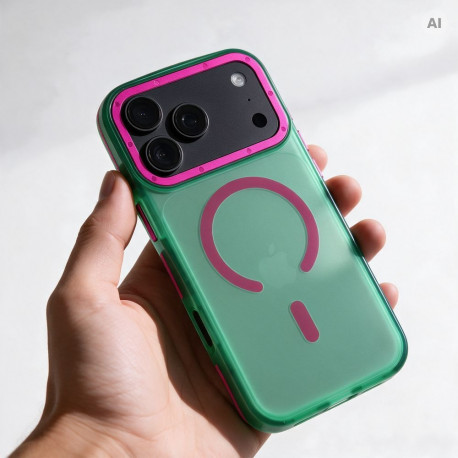 Case for iPhone 18 Pro / 17 Pro Forcell F-Protect Vivid Premium compatible with MagSafe green