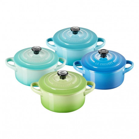 "4x1 Le Creuset Mini Braeterset m.Deckel 10x5cm, Meeresbrise"