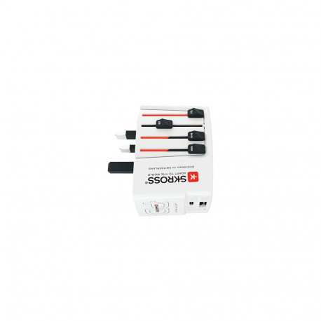 SKROSS USB-laadija AC45PD koos USB-C-kaabliga, valge