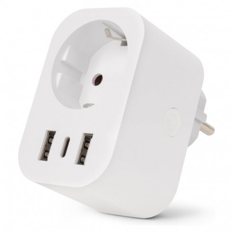 "Entac WIFI Steckdosenadapter 1-fach mit 2x USB-A/1x USB-C"