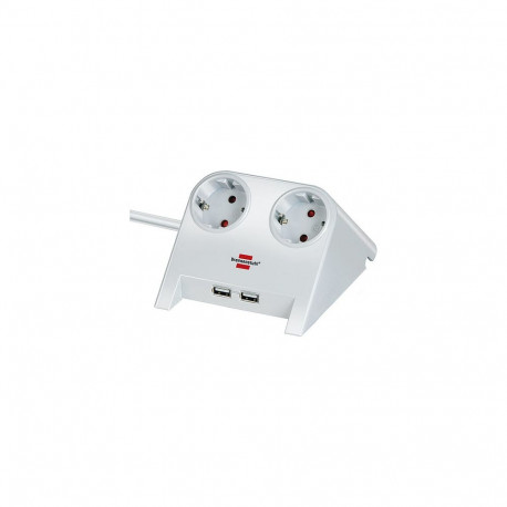 "Brennenstuhl Tischsteckdose 2x 2-USB Ports 2100mA weiß"
