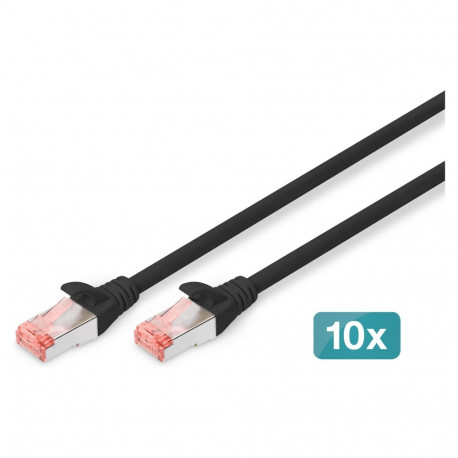 "DIGITUS CAT 6 S/FTP Patchkabel, 10 Stück, 1m, schwarz"
