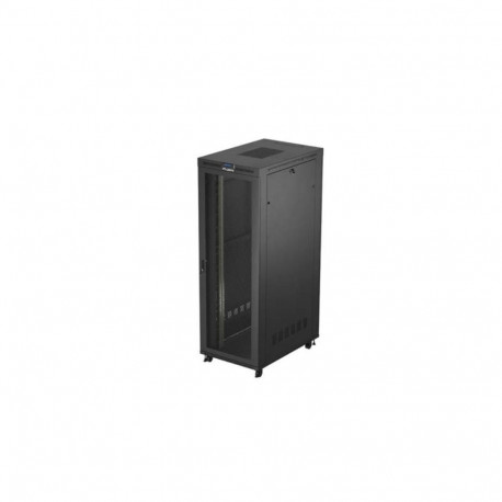 Szafa instalacyjna rack stojąca 19 cali 47U 800x1200 czarna drzwi perforowane LCD (flat pack) V2