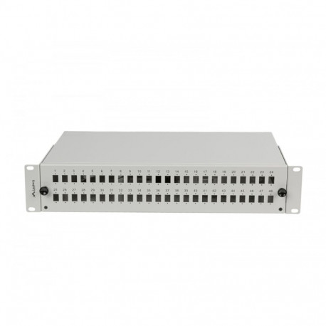 Fiber Optic Patch Panel 48XSC Simplex / 48XLC Duplex 19 inches 2U Grey + accessories