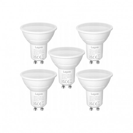 LEPRO 200073-WW-EU-5 GU10 LED Bulb, 4.5W, 345 lm, 2700K, 100°, 5-pack