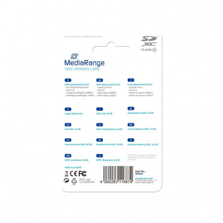 MEMORY SDXC 64GB C10/MR965 MEDIARANGE