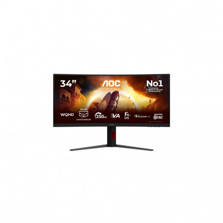 AOC monitor CU34G4ZCA kumer 34" 3440x1440/21:9/1ms HDMI, DisplayPort, USB, Audio out