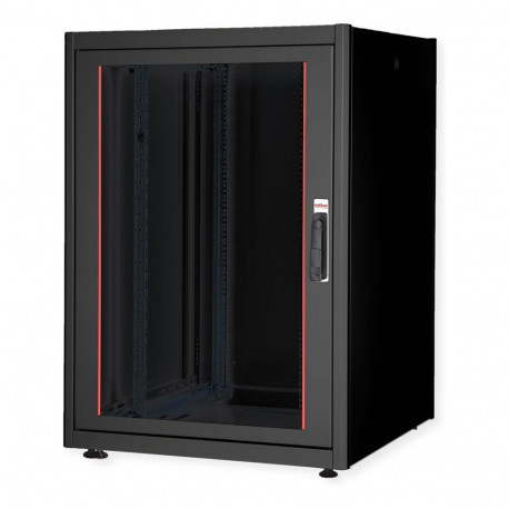 ROLINE 19-tolline võrgukapp Basic 22 HE 800x800 BxT, klaasuks, must