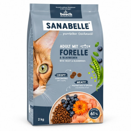 Bosch Sanabelle kuiv kassitoit forelli ja mustikatega, 2kg