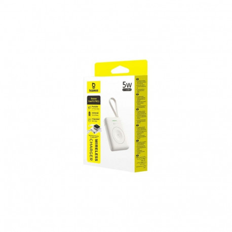 Baseus Power Bank Wireless Charger for Apple Watch, 5W, 1640 mAh, with built-in Cable, White (E02053