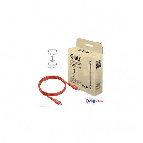CLUB3D USB2 Type-C kahesuunaline USB-IF-sertifitseeritud kaabel andmeedastus 480Mb PD 240W(48V/5A) E