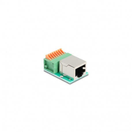 DeLOCK 90652 cable gender changer RJ45 8 pin terminal block Green, Silver