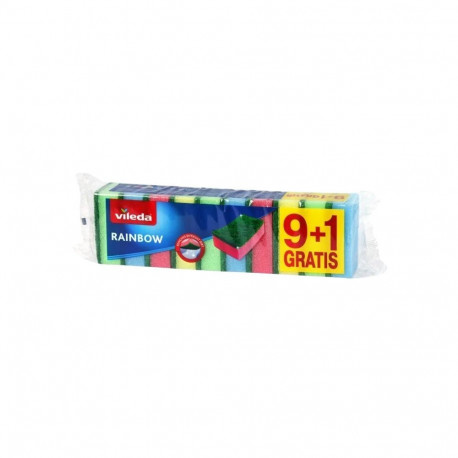 Kitchen Sponge - Vileda 10 Pack High-Absorbency Scrubbing Sponges, Multi-Color