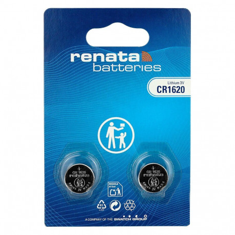 Coin Battery - Renata CR1620, 3 V, 2-Pack